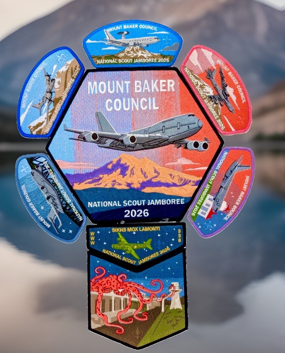 BSA MOUNT BAKER COUNCIL SIKHS MOX LAMONTI OA 338 2026 JAMBOREE 8-PATCH AIR FORCE