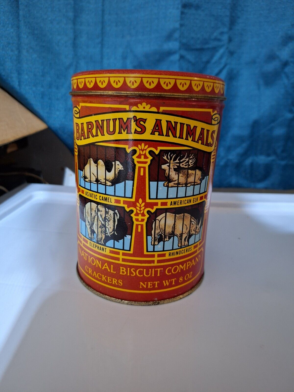 Vintage 1979 Nabisco Barnum\'s Animals Cracker Tin Can 1914 Design Replica