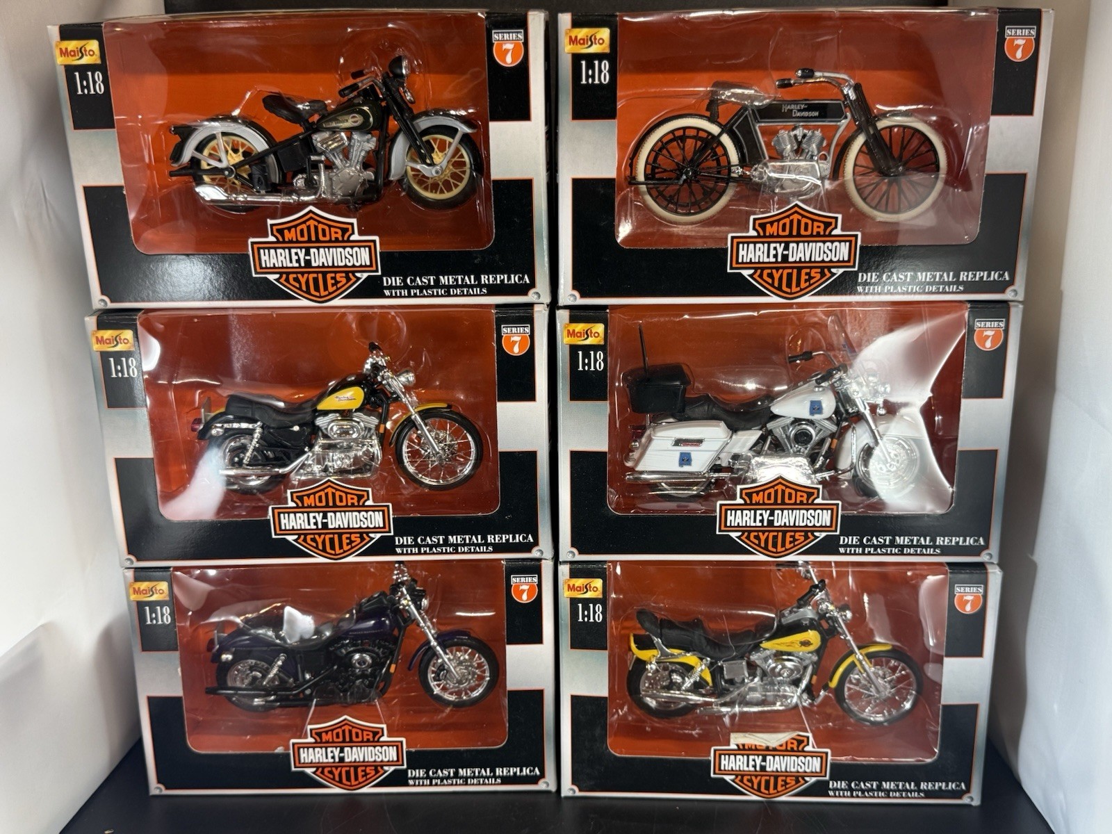 Maisto Harley Davidson Motorcycles 1:18 Lot [Series 7] Complete Set Of 6