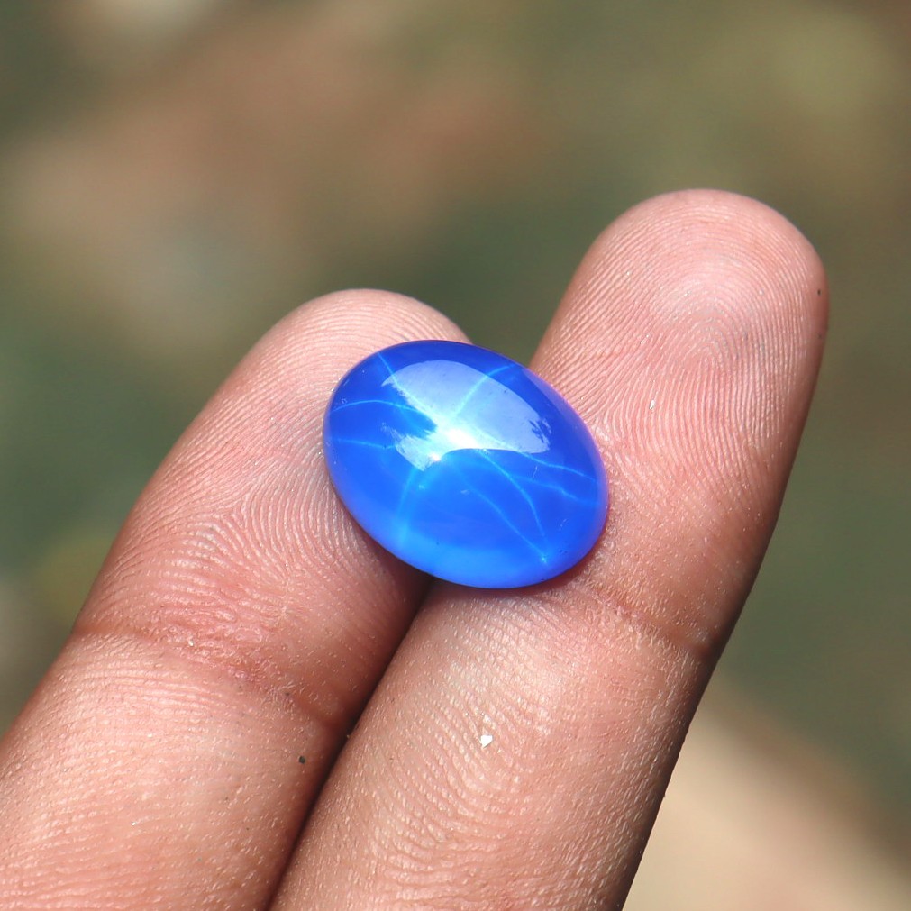 15-16 Ct Star Blue Sapphire Natural Oval Cut Loose Gemstone Best Offer