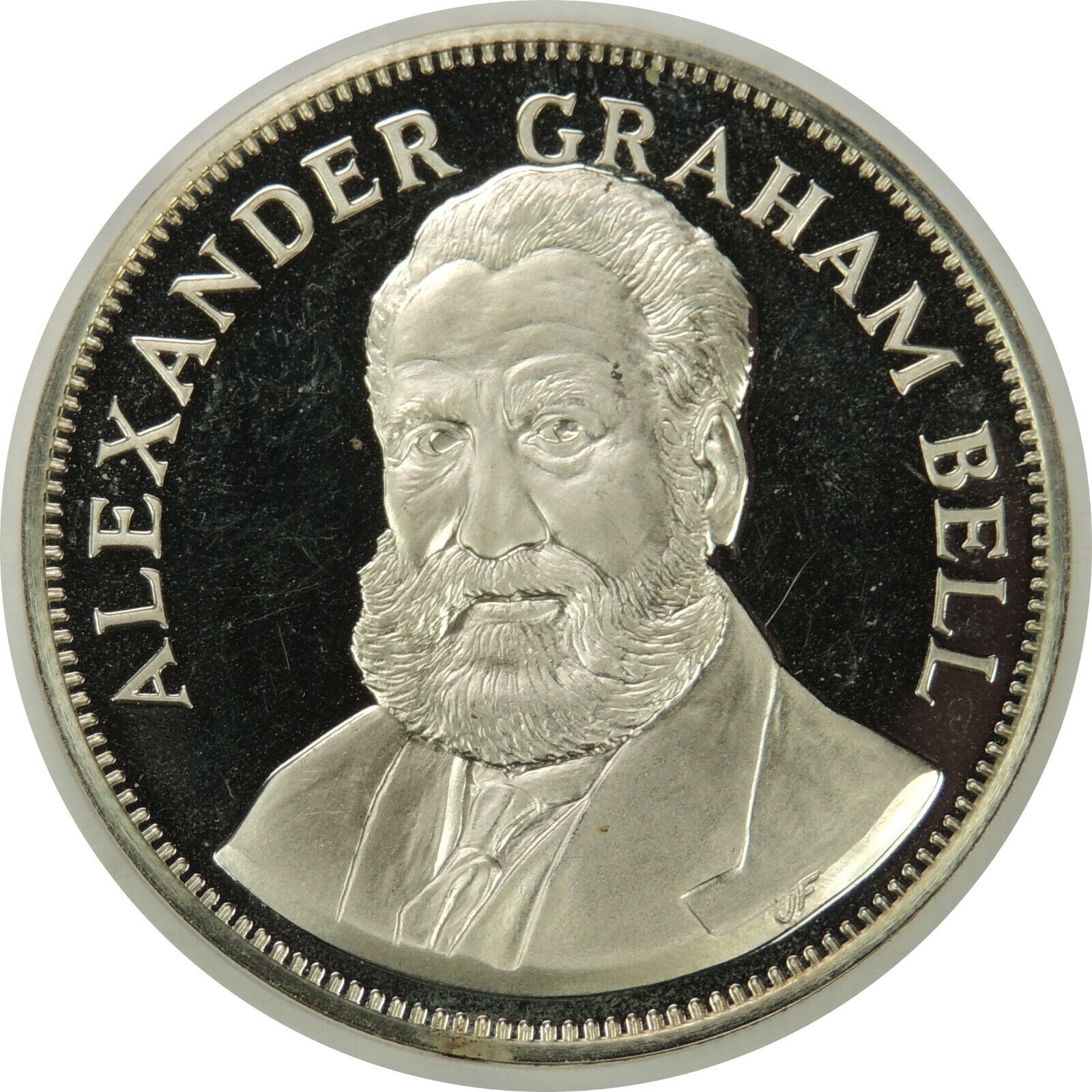 1971 ALEXANDER GRAHAM BELL 26g STERLING SILVER HIGH RELIEF PROOF (070520)