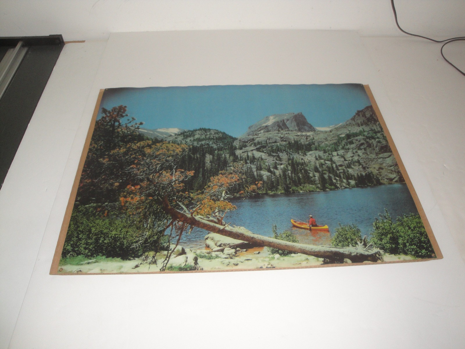 Vintage 1950s Helmscene Lighted Wall Picture Scene Only Mountains Canoe Nice Vintage 1950s Helmscene Lighted Wall Picture Scene Only Mountains Canoe Nice