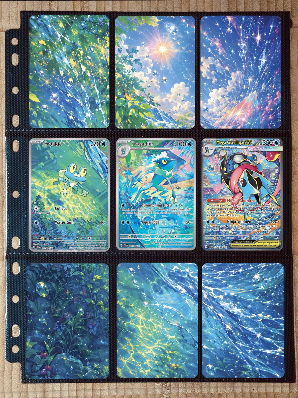 Pokémon Froakie Frogadier Mega Greninja Ex Evolution Line Binder Insert