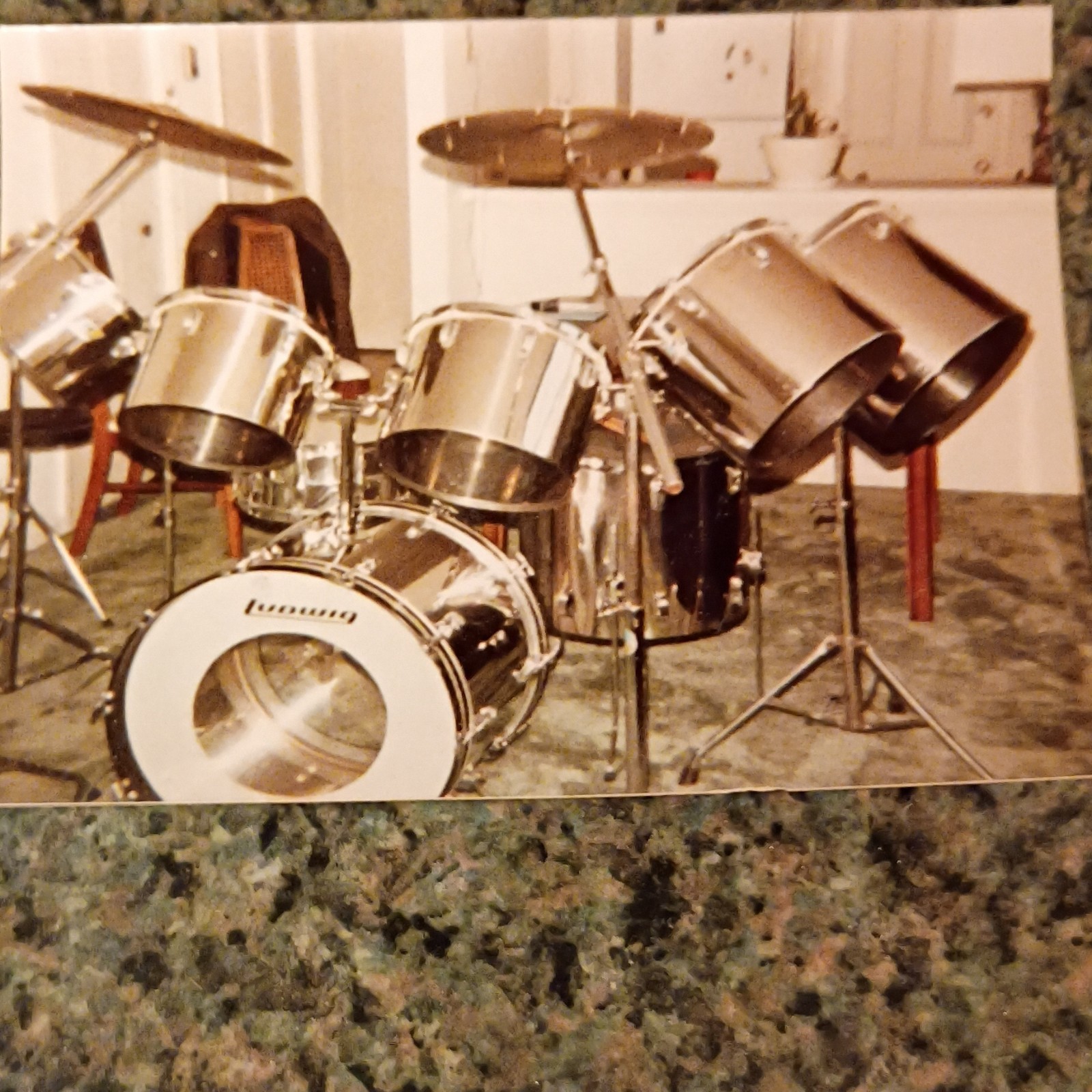 Classic Ludwig Drum Set. Vintage 8pc.  Stainless Steel Drums From 1969. Firm.