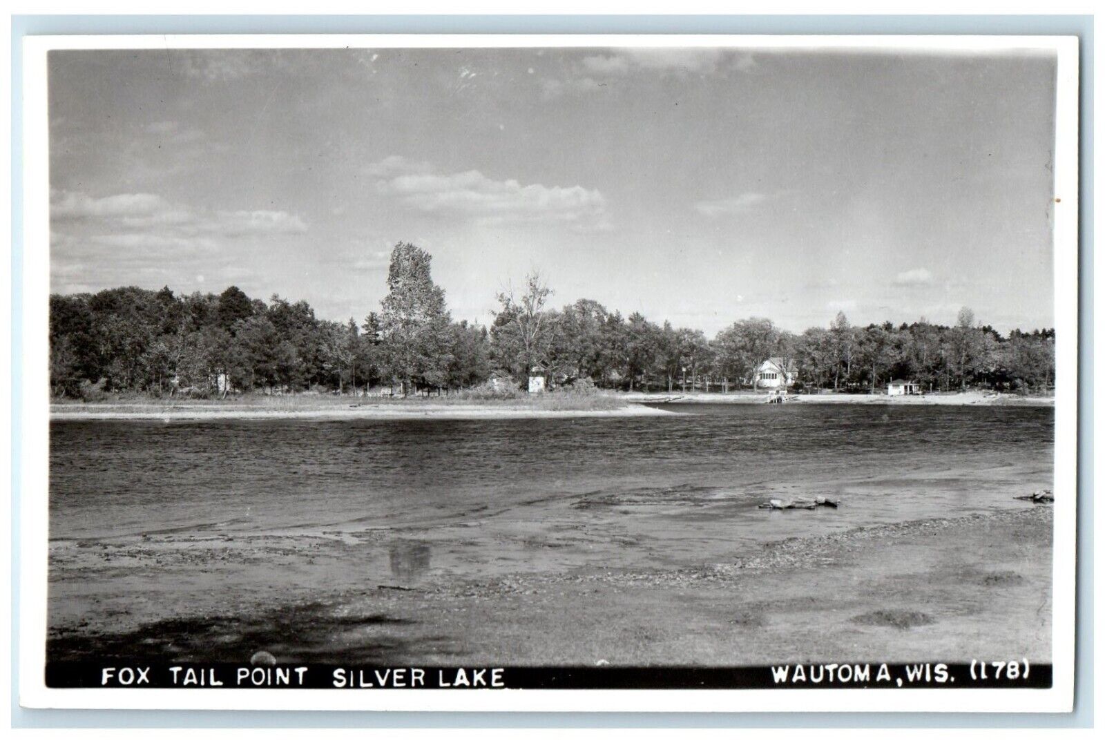 c1940's Fox Tail Point Silver Lake Wautoma Wisconsin WI RPPC Photo Postcard