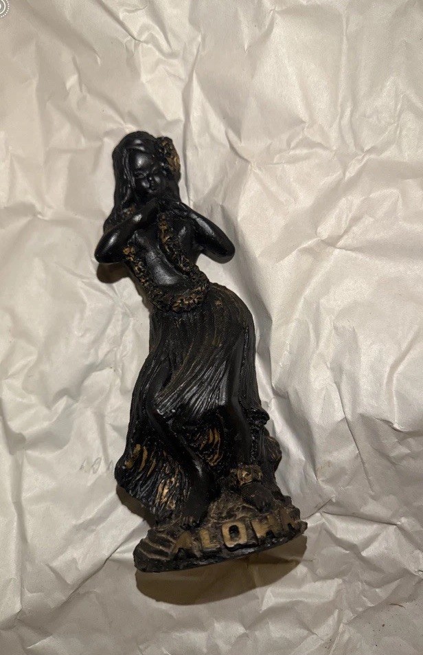 Antique Hula Girl 1975 Made In Hawaii With Lava