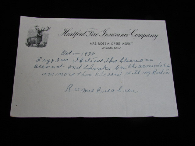 1938 Hartford Tire Insurance Company CT Vintage Letterhead Rare history