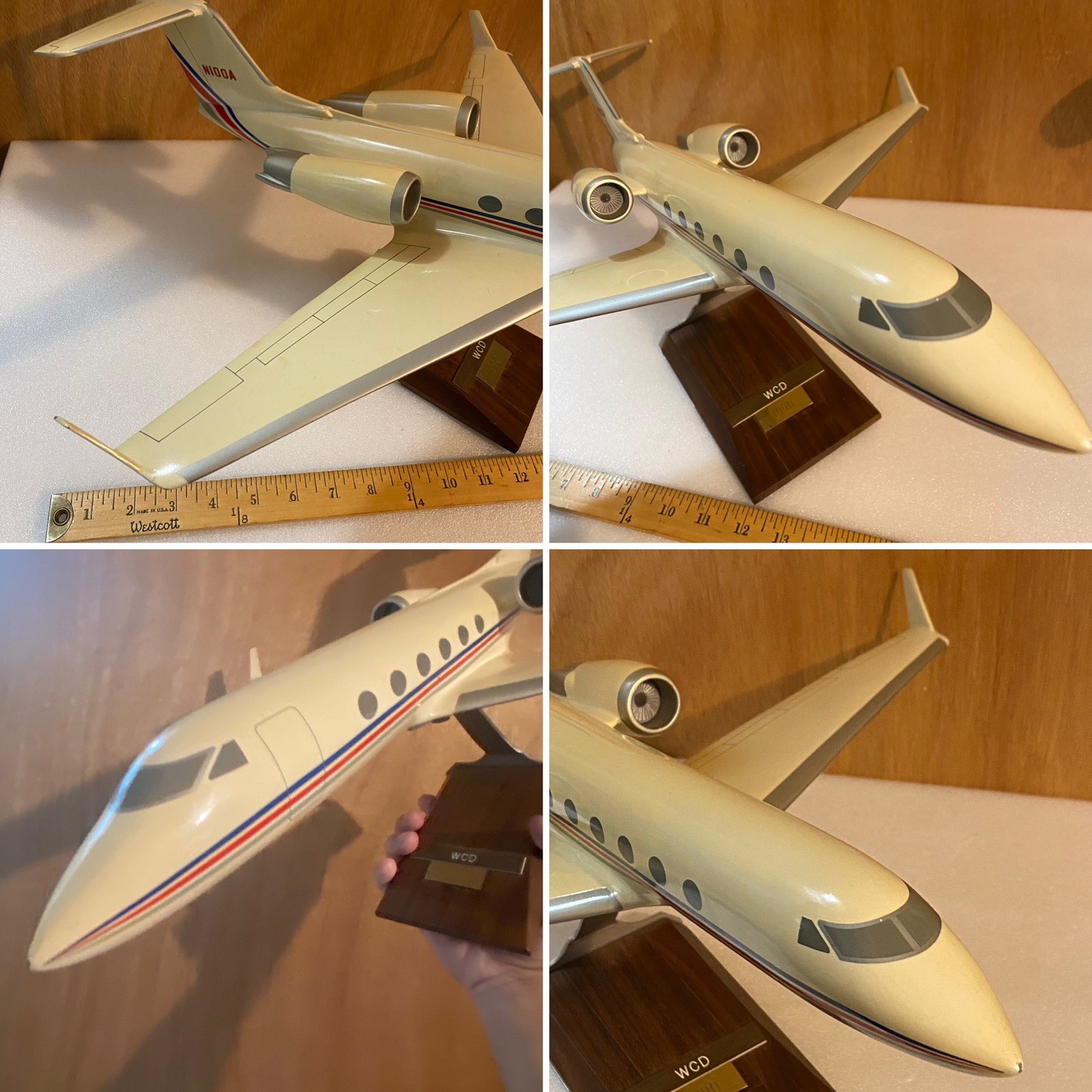 PACIFIC MINIATURES PACMIN AIRPLANE PLANE JET W/WOODEN BASE