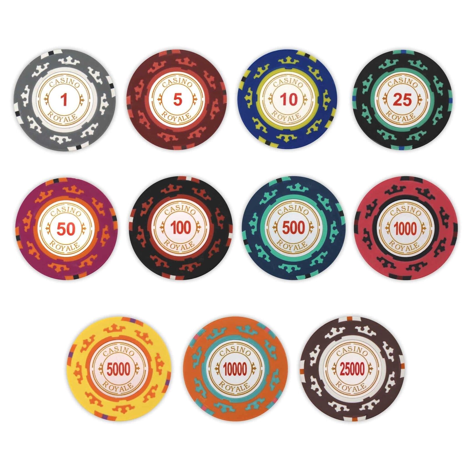 Bulk 800 Casino Royale Poker Chips - 14 gram - Pick Your Denominations