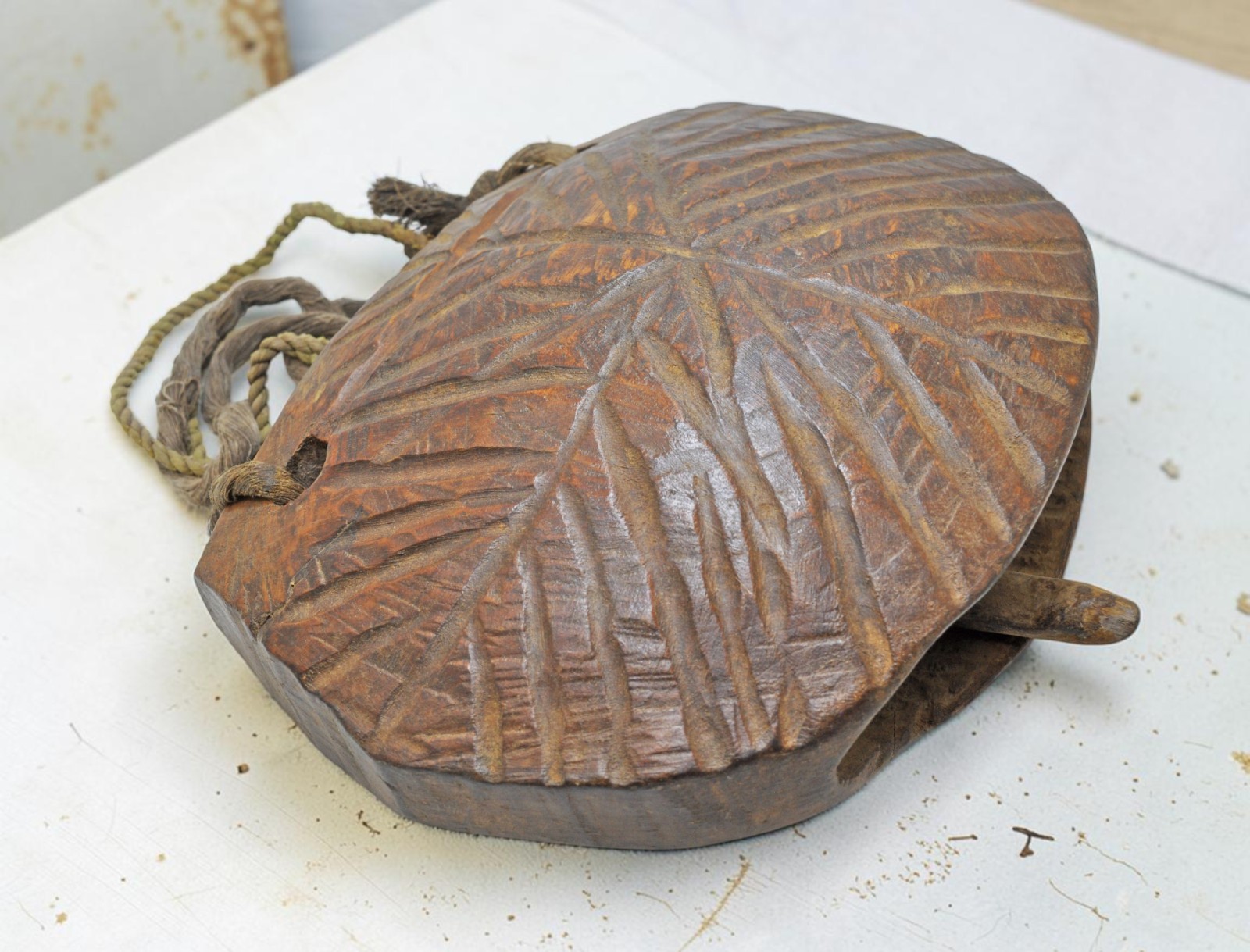 Antique Wooden Animals Cow Bell Original Old Hand Carved