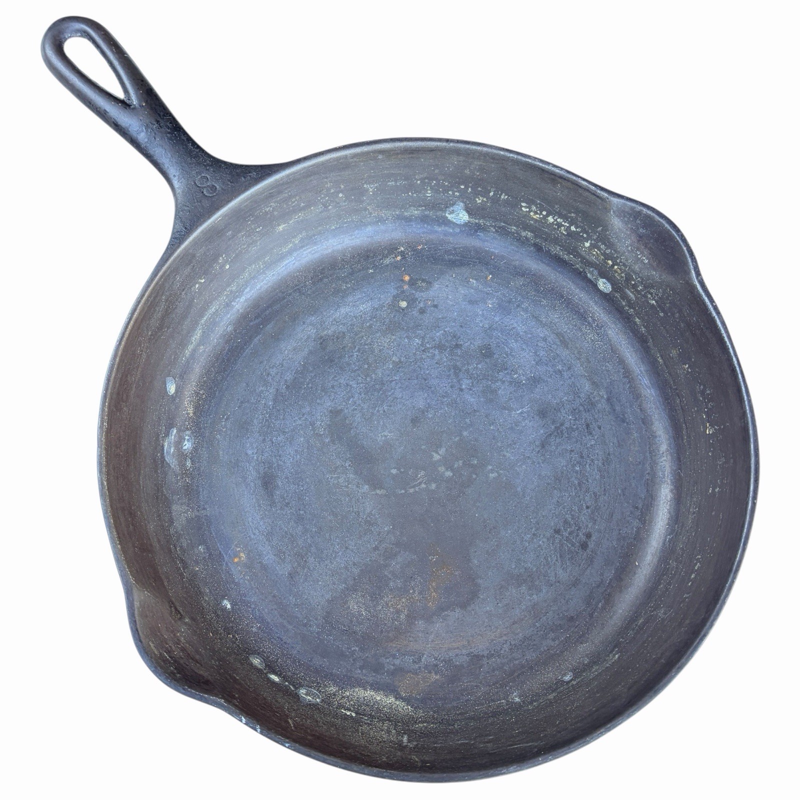 Vintage Unmarked No. 8 Cast Iron Pan Fryer Dish Vtg Unbranded