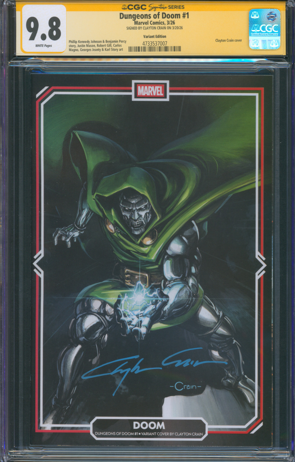 Dungeons of Doom #1, CGC SS 9.8, Frame Variant, Signed Crain ( 2026) Dungeons of Doom #1, CGC SS 9.8, Frame Variant, Signed Crain ( 2026)