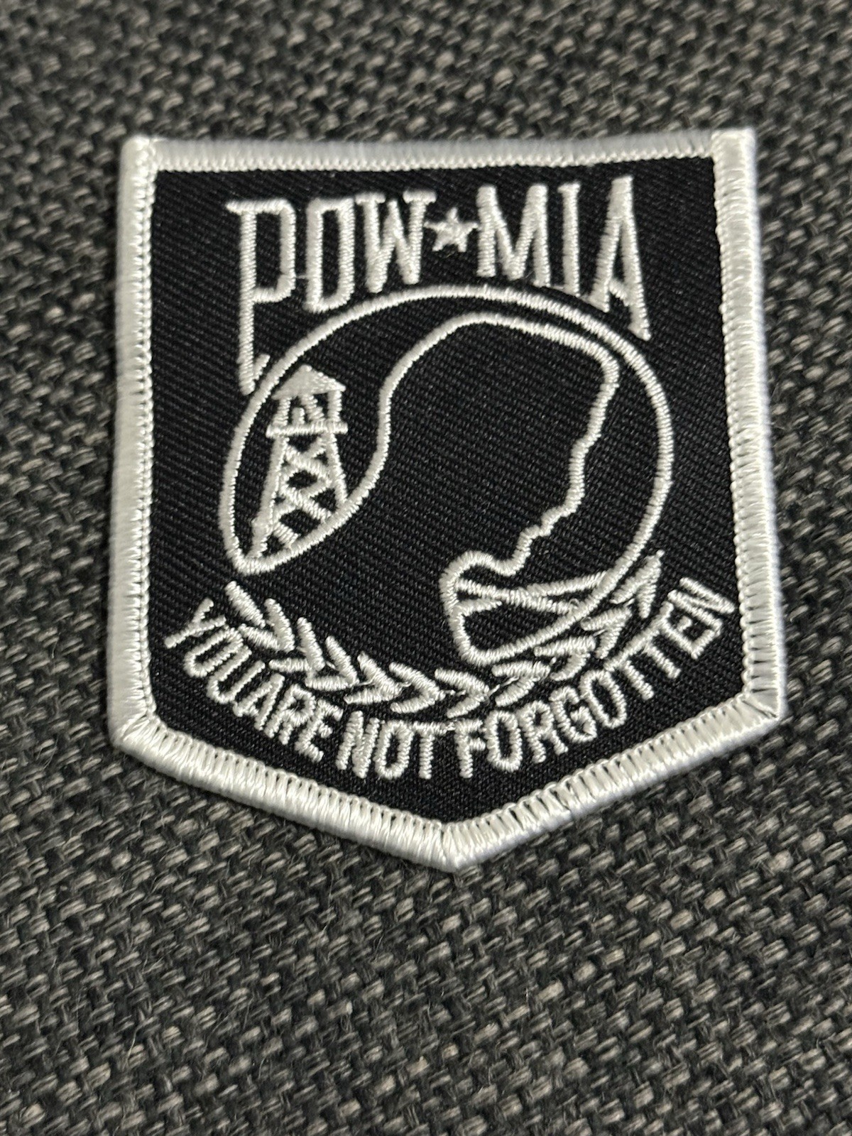 POW MIA Prisoner of War Memorial Embroidered Patch Veterans Memorial Army 3x2.5