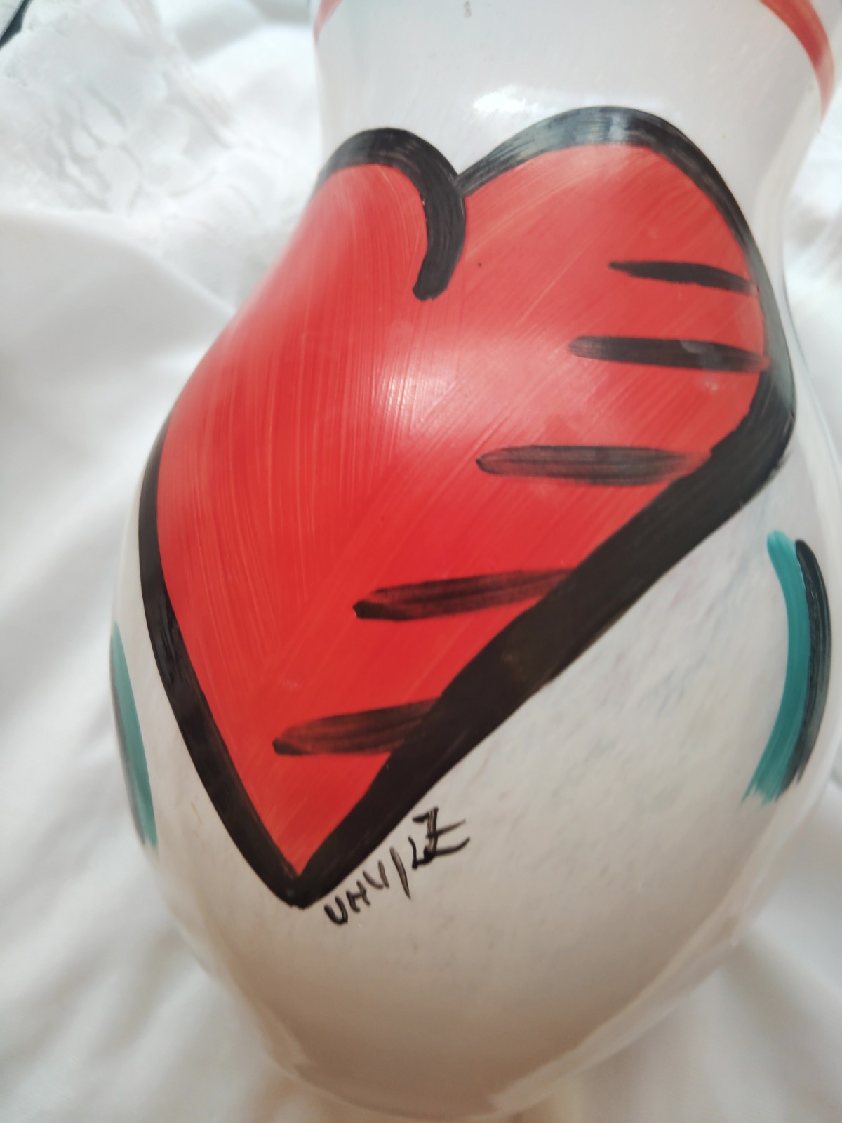 Rare Signed Kosta Boda Glass Vase , Hearts, Ulrica Hydman Vallien, Numbered, Art