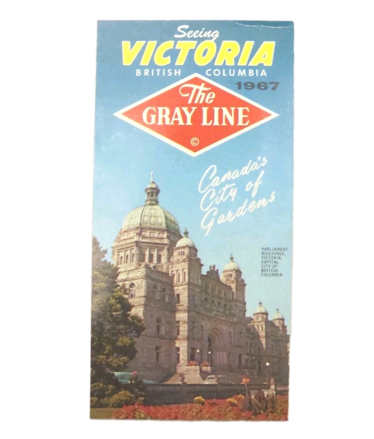 1967 Gray Line Seeing Victoria British Columbia Travel Brochure Map Vintage 