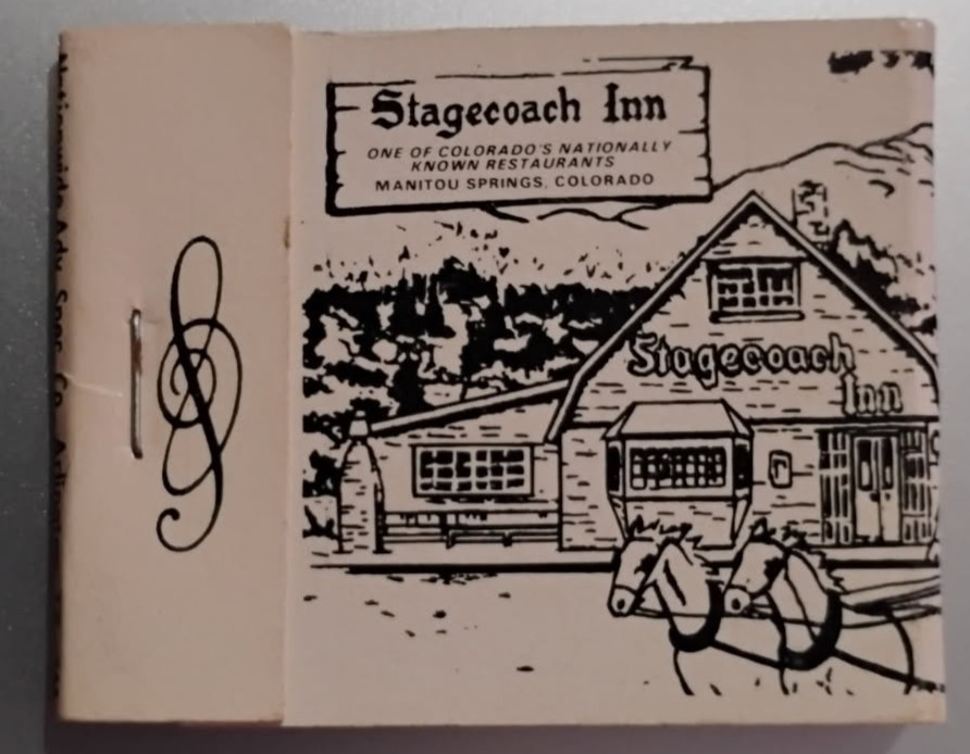 Vintage Stagecoach Inn Matchbook Manitou Springs Colorado Full Unstruck 20-Strik