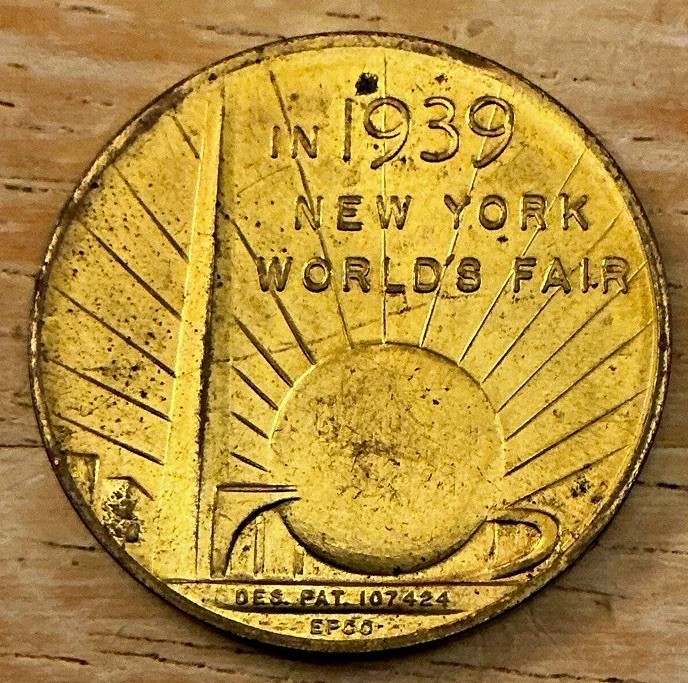 1939-40 New York World’s Fair Souvenir Token Medal George Washington Inaug 150th