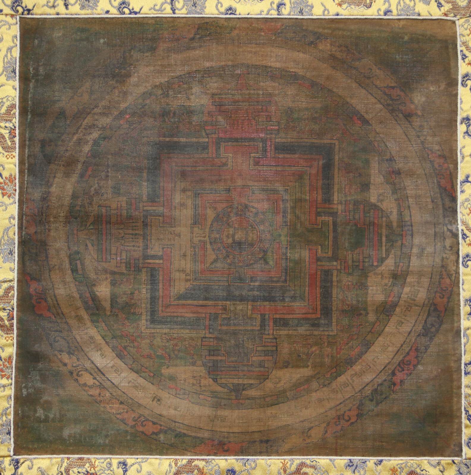 Real Rare Tibet Tibetan 18th Century Old Antique Buddhist Tangka Thangka Mandala