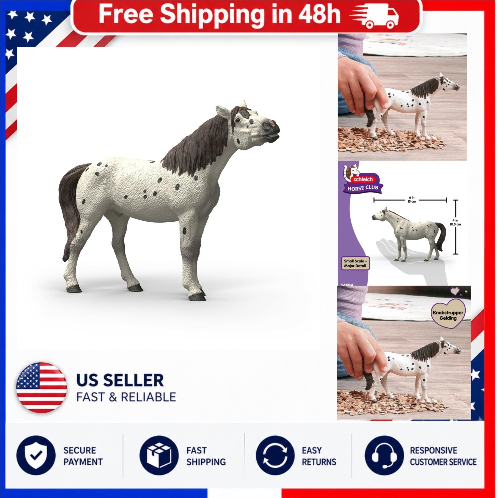 Schleich Horse Club Knabstrupper Gelding Toy Figurine 14916