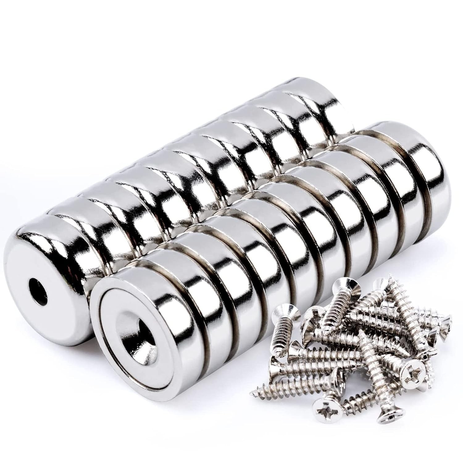 Neodymium Cup Magnets 16mm Countersunk Hole Heavy Duty 20Pcs Mounting Tools Neodymium Cup Magnets 16mm Countersunk Hole Heavy Duty 20Pcs Mounting Tools