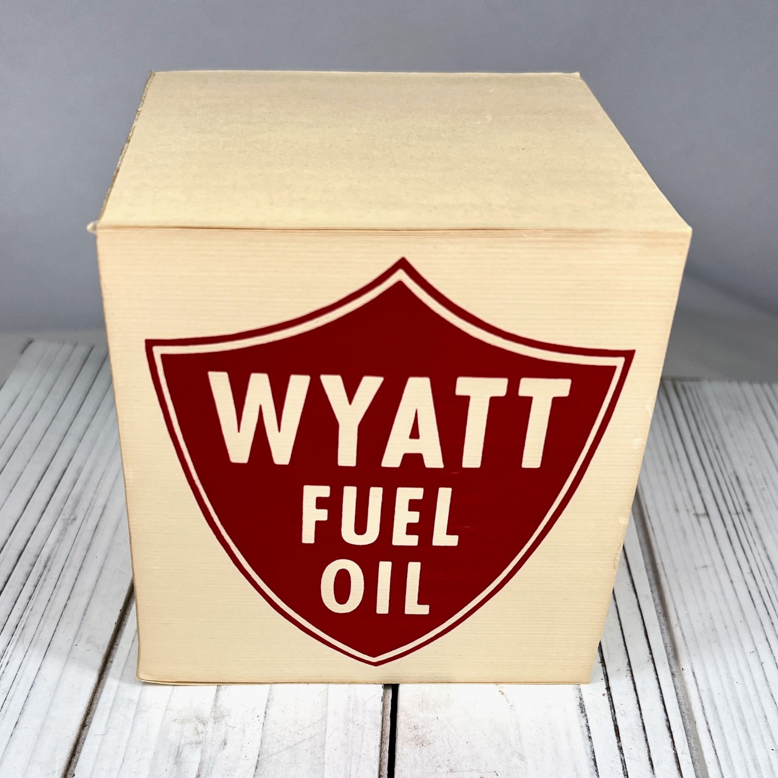 RARE Wyatt Fuel Oil Promotional Advertising Note Cube w Red Company Emblem NOS