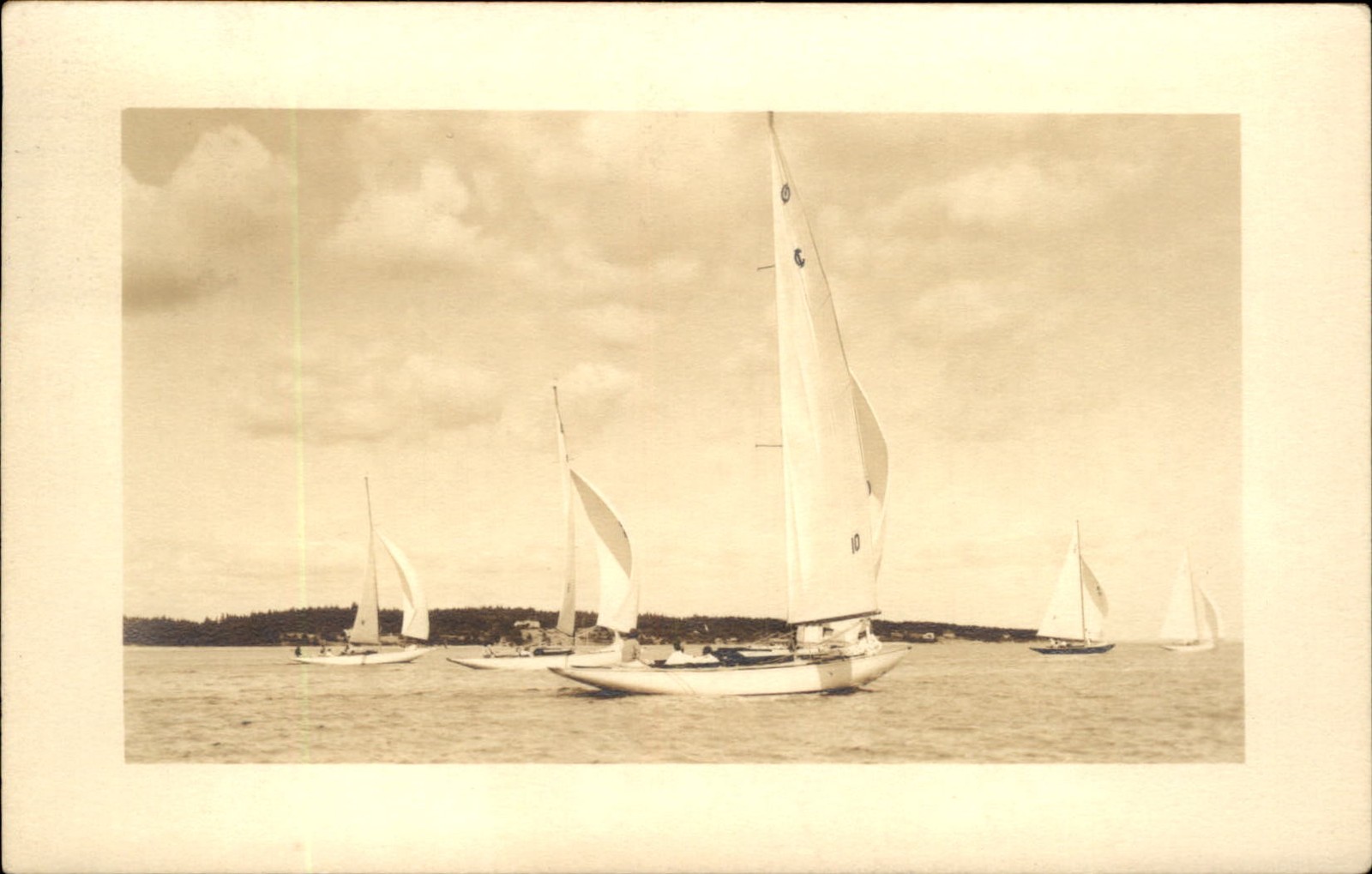 Southwest Harbor ME Yachts Racing c1920s-30s Real Photo Vintage Postcard