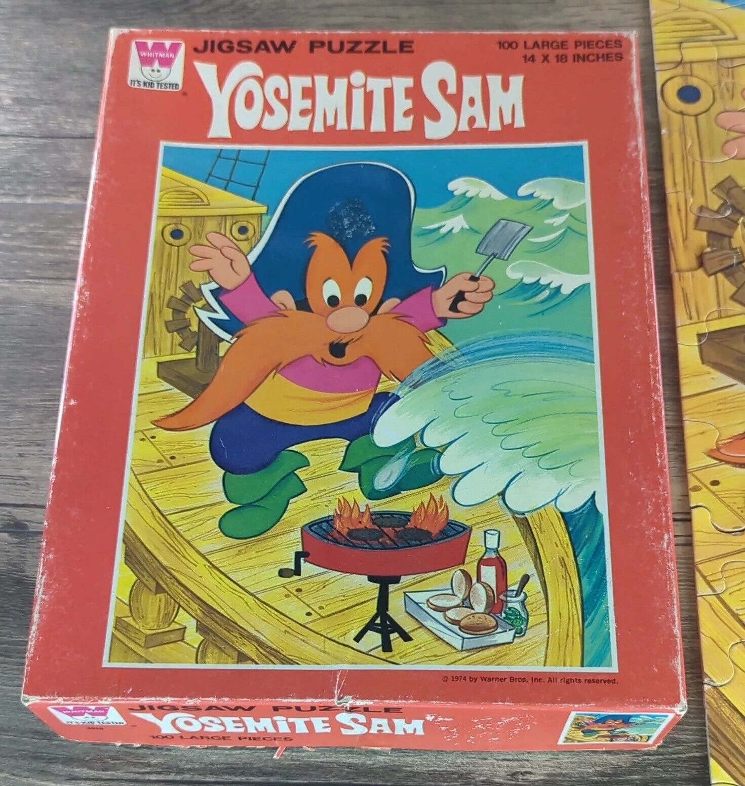 Vintage 1974 Yosemite Sam Jigsaw Puzzle 100 Piece Warner Brothers 4610 Whitman