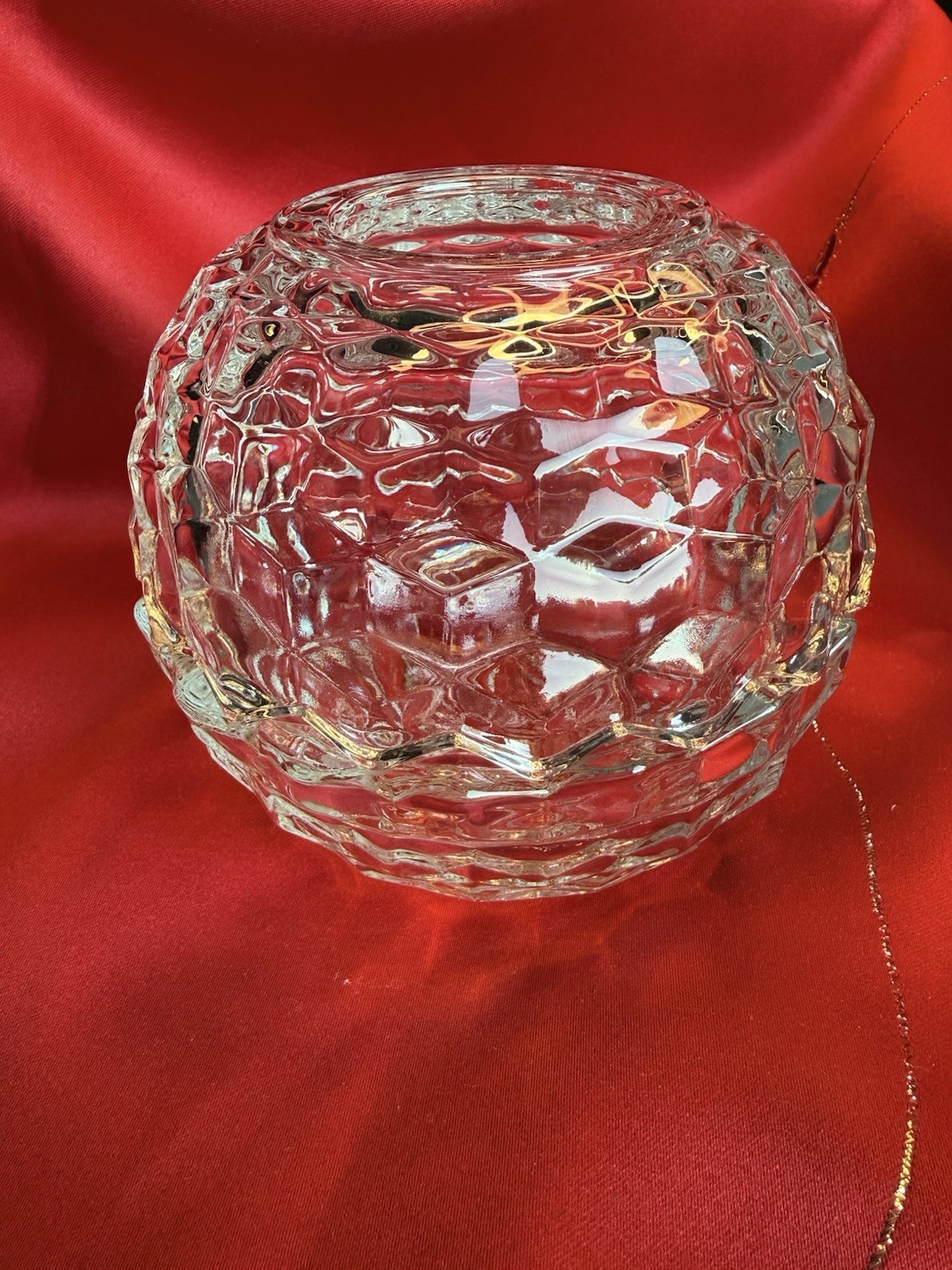 Vtg Fostoria American Cubist Fairy Lamp Tea Light Candle Holder 2pc 5”