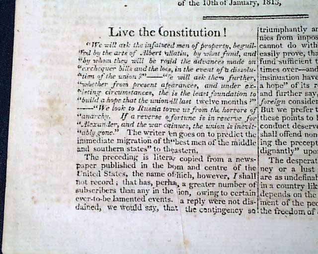1813 WAR OF 1812 Gen William Henry Harrison Ohio Militia Army Northwest Letters