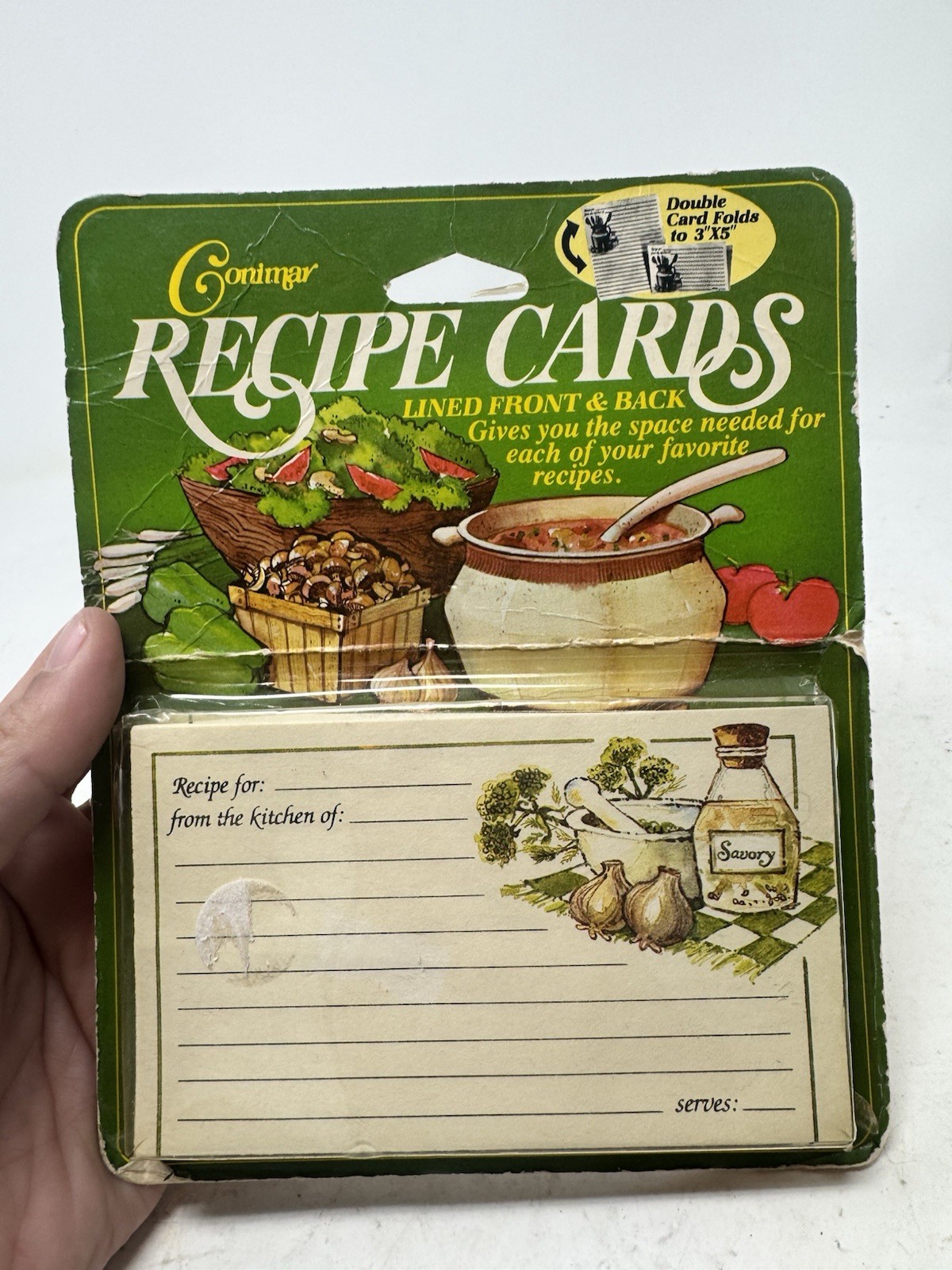 Vintage Conimar Savory Garlic Oil Recipe Cards- New In Packaging, Rare Set Vintage Conimar Savory Garlic Oil Recipe Cards- New In Packaging, Rare Set