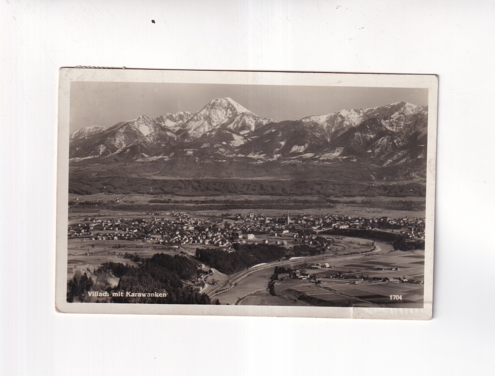 5378) Postcard VILLACH with Karawanken - old SW PHOTO POSTCARD 1937