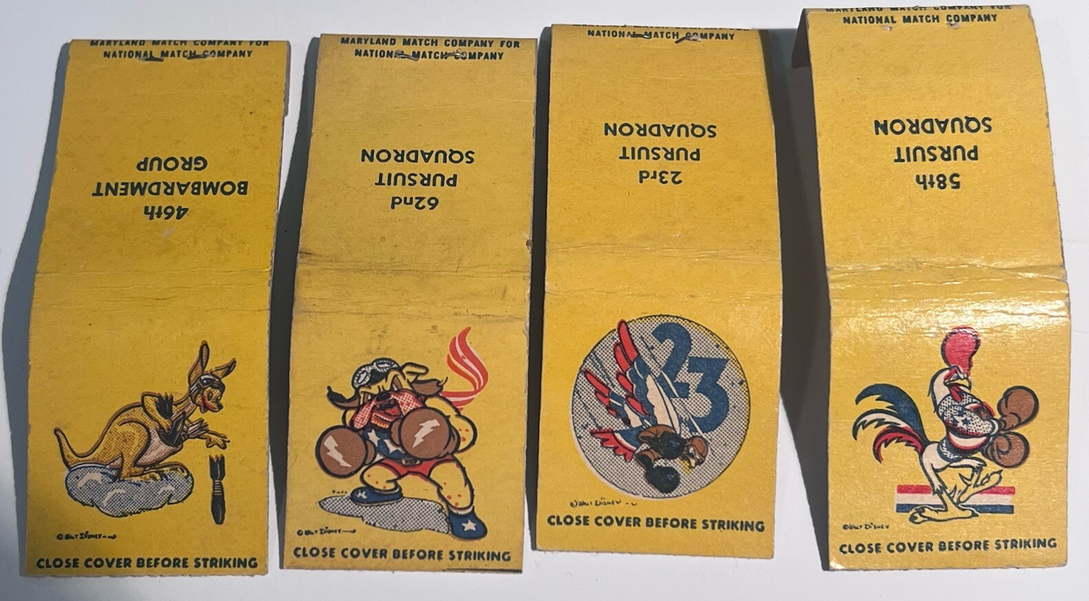 4 Vintage WALT DISNEY Studio Matchbook Covers Excellent UNSTRUCK Cond. 1940s #2