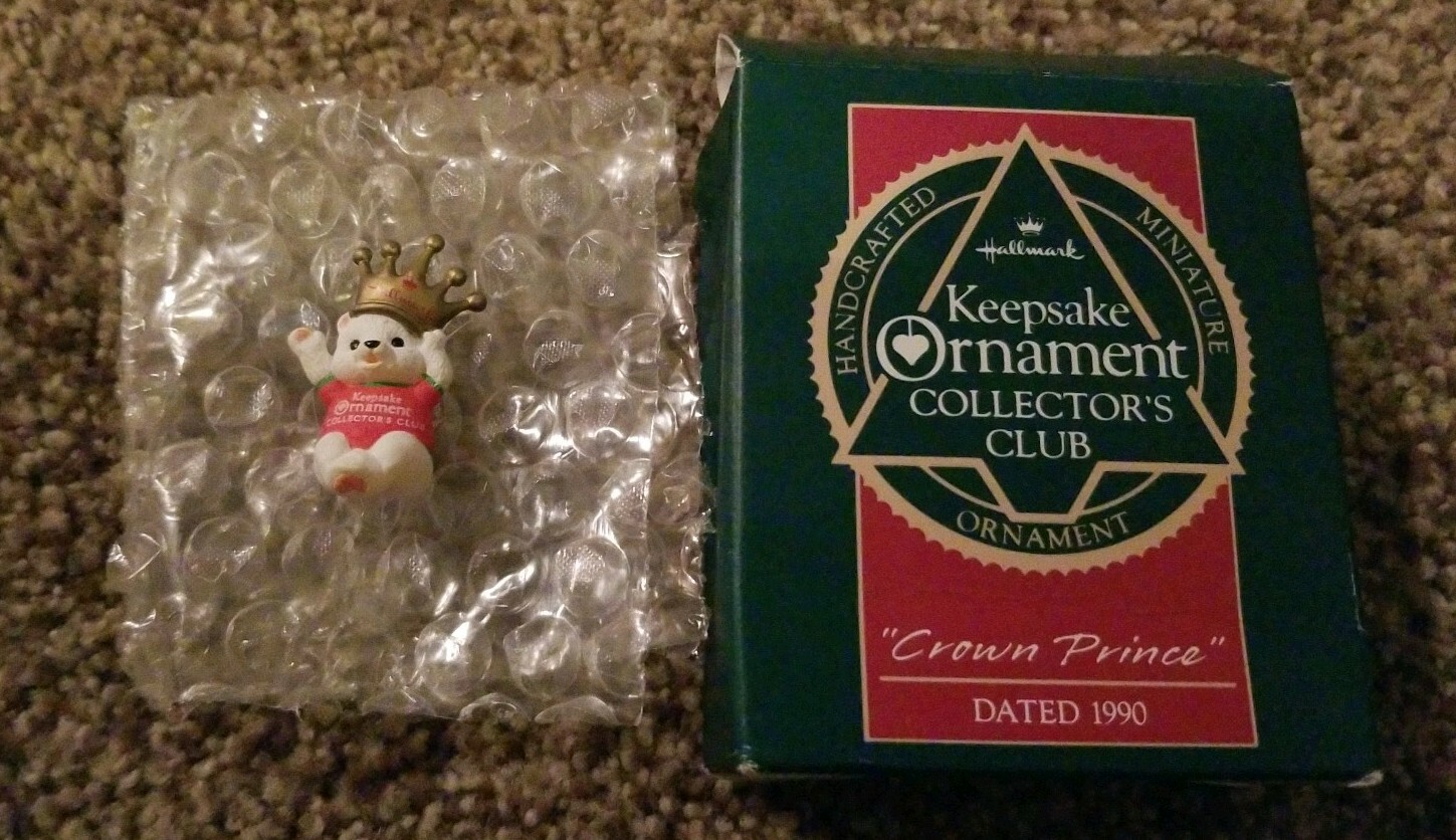 NEW 1990 HALLMARK CROWN PRINCE KEEPSAKE COLLECTORS CLUB ORNAMENT