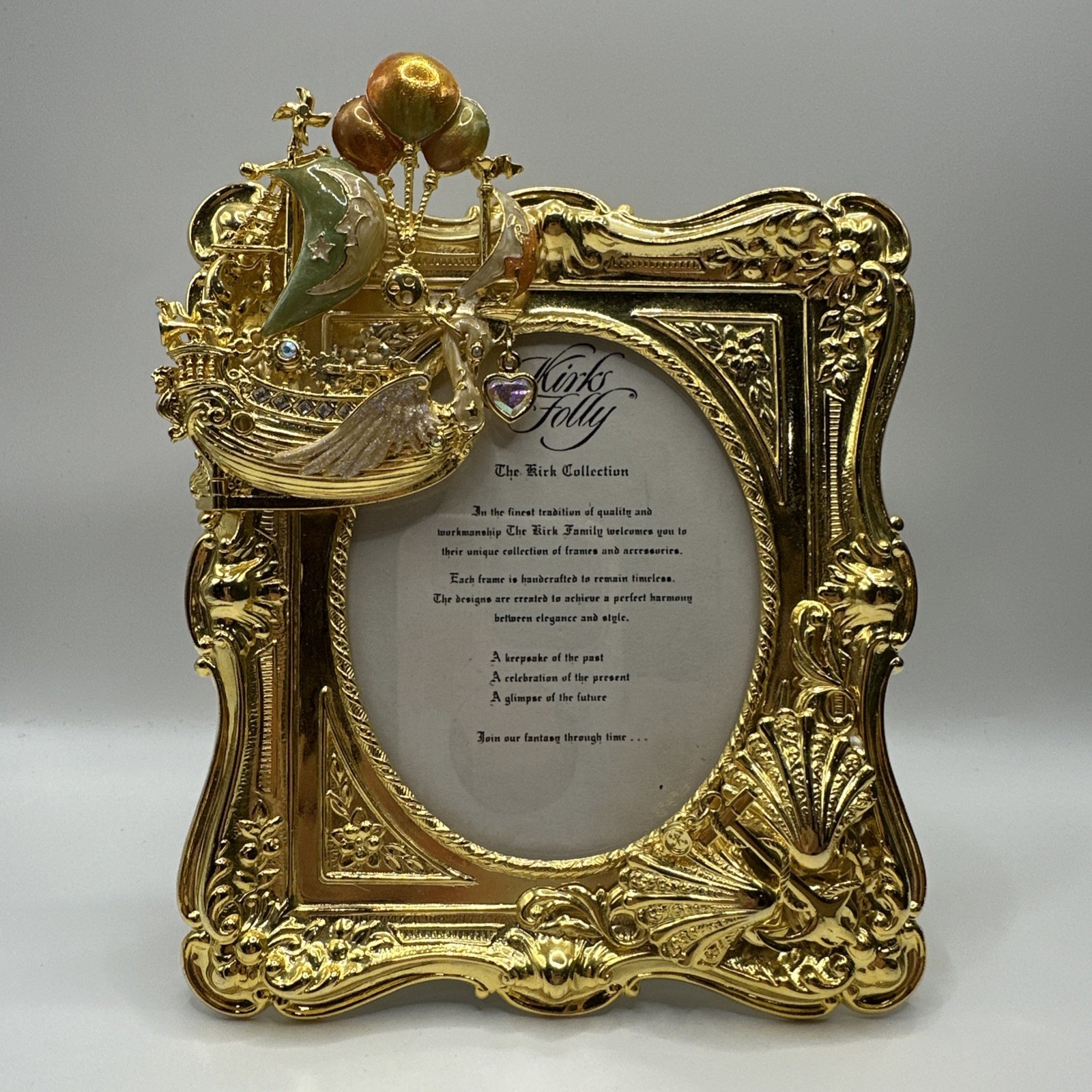 Kirks Folly Gold-Tone Ship of Dreams Sea Themed Frame 4x3
