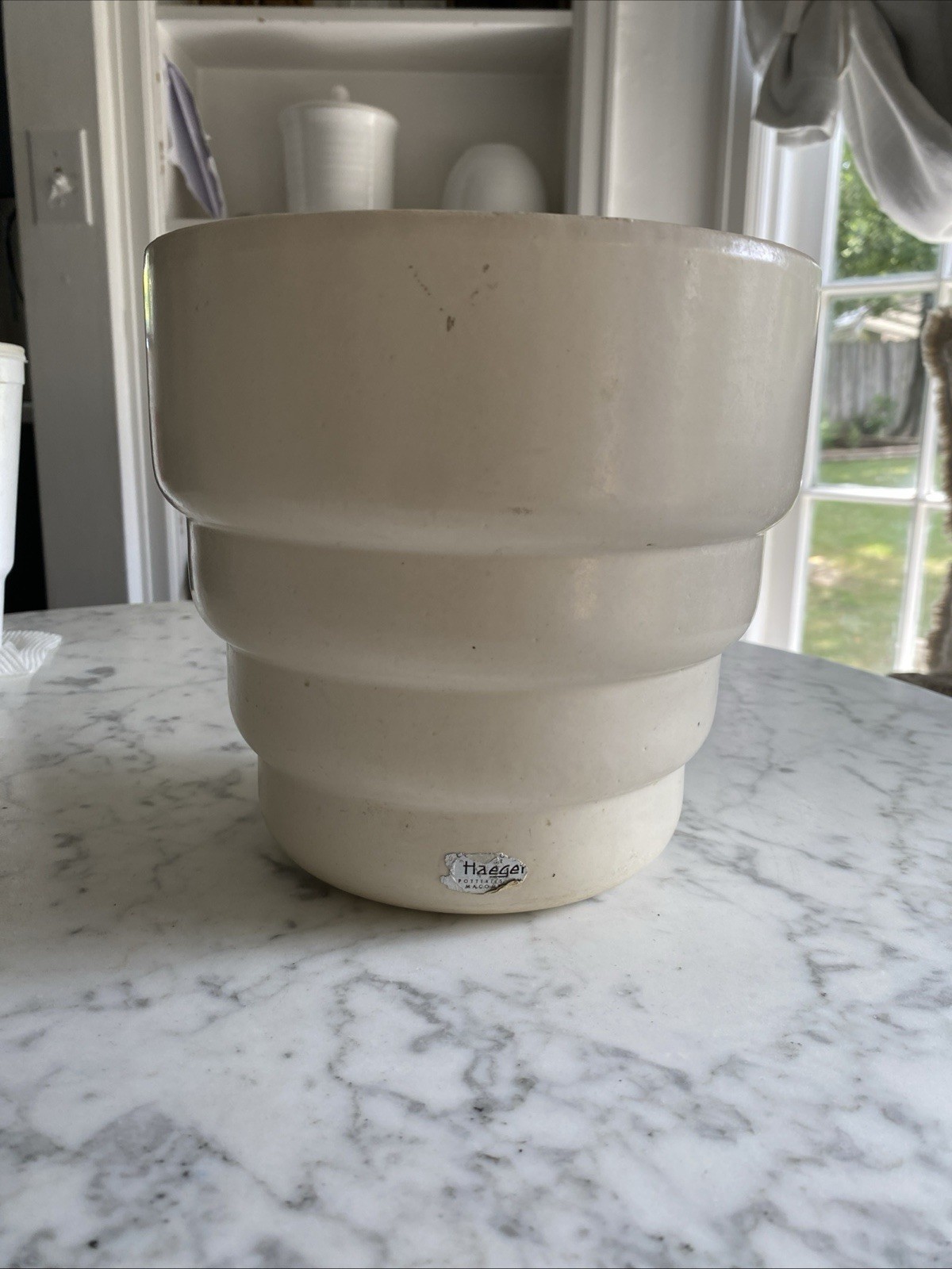 Vintage Mid Century Retro Haeger Mod Planter flower pot foil label