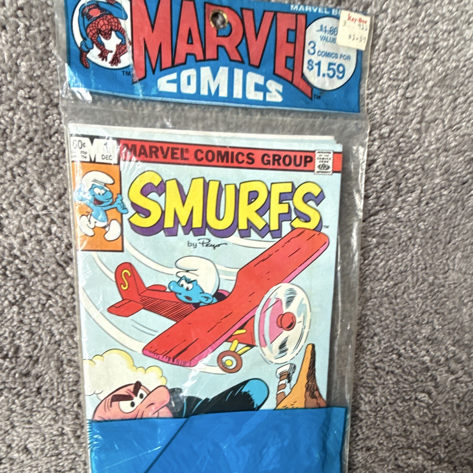 1982 Marvel Comics Smurfs 3-Comic Mixed Lot Pack, Bronze Age, English