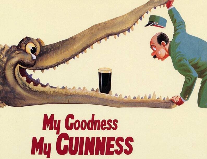 Vintage Guinness Beer Ad Print Advertising 17x12