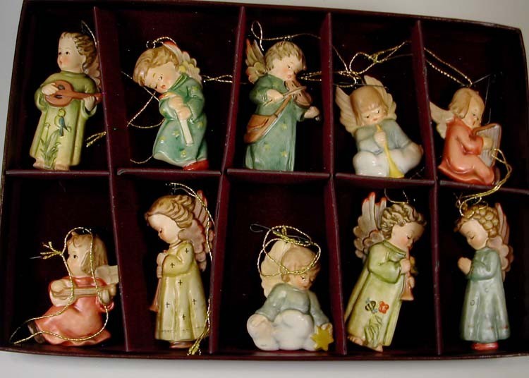 The M.I. Hummel Angels of Christmas Ornament Collection By Danbury Mint-10 Piece