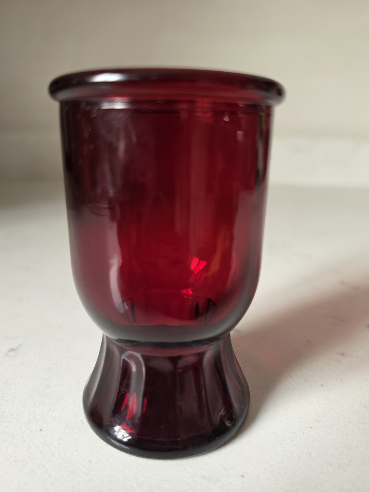 Vintage 1950s MCM Wheaton Ruby Red Juice Glass 3 7/8\