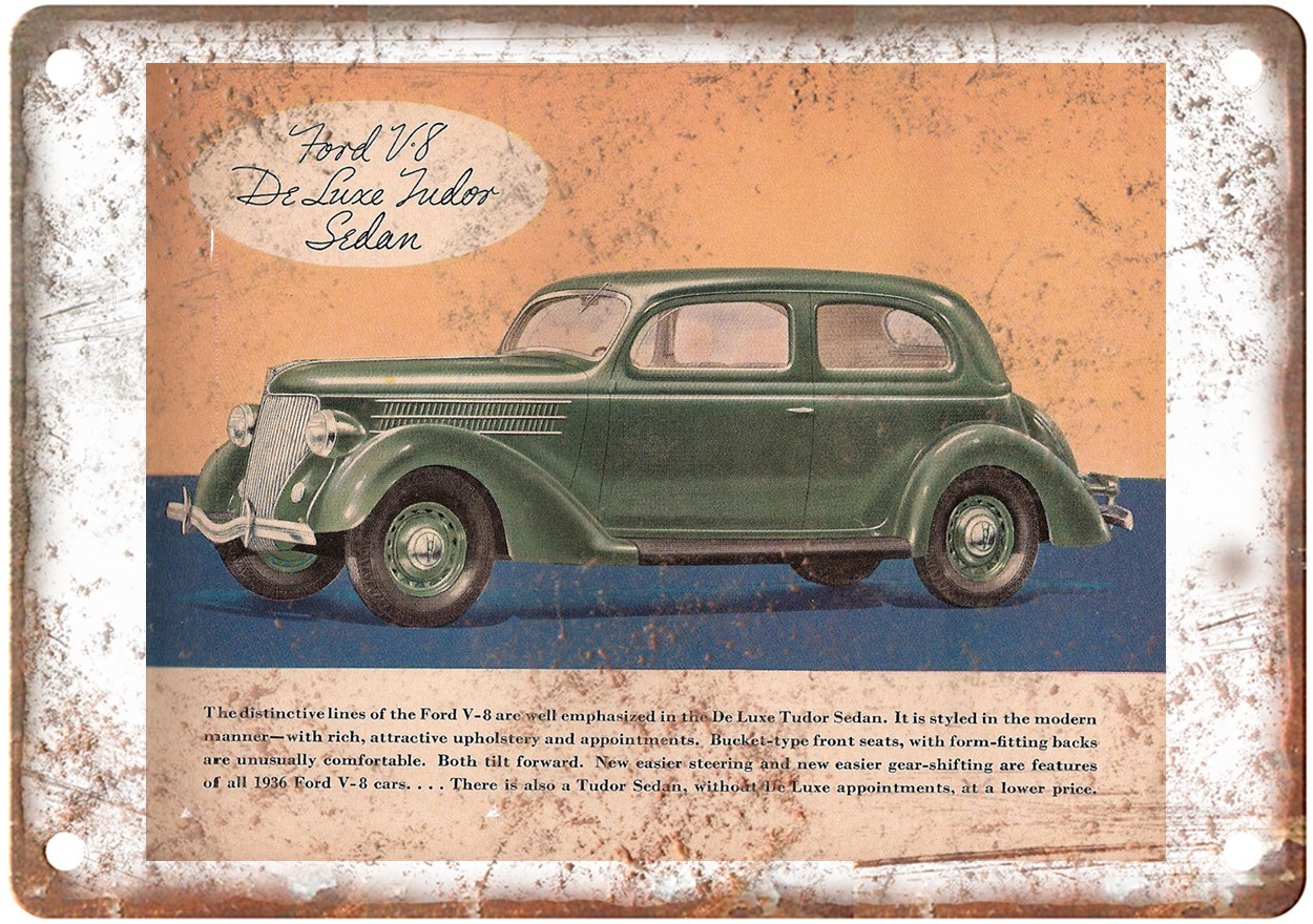 1936 Ford Vintage Automobile Advertising Retro Look Metal Sign AN2348