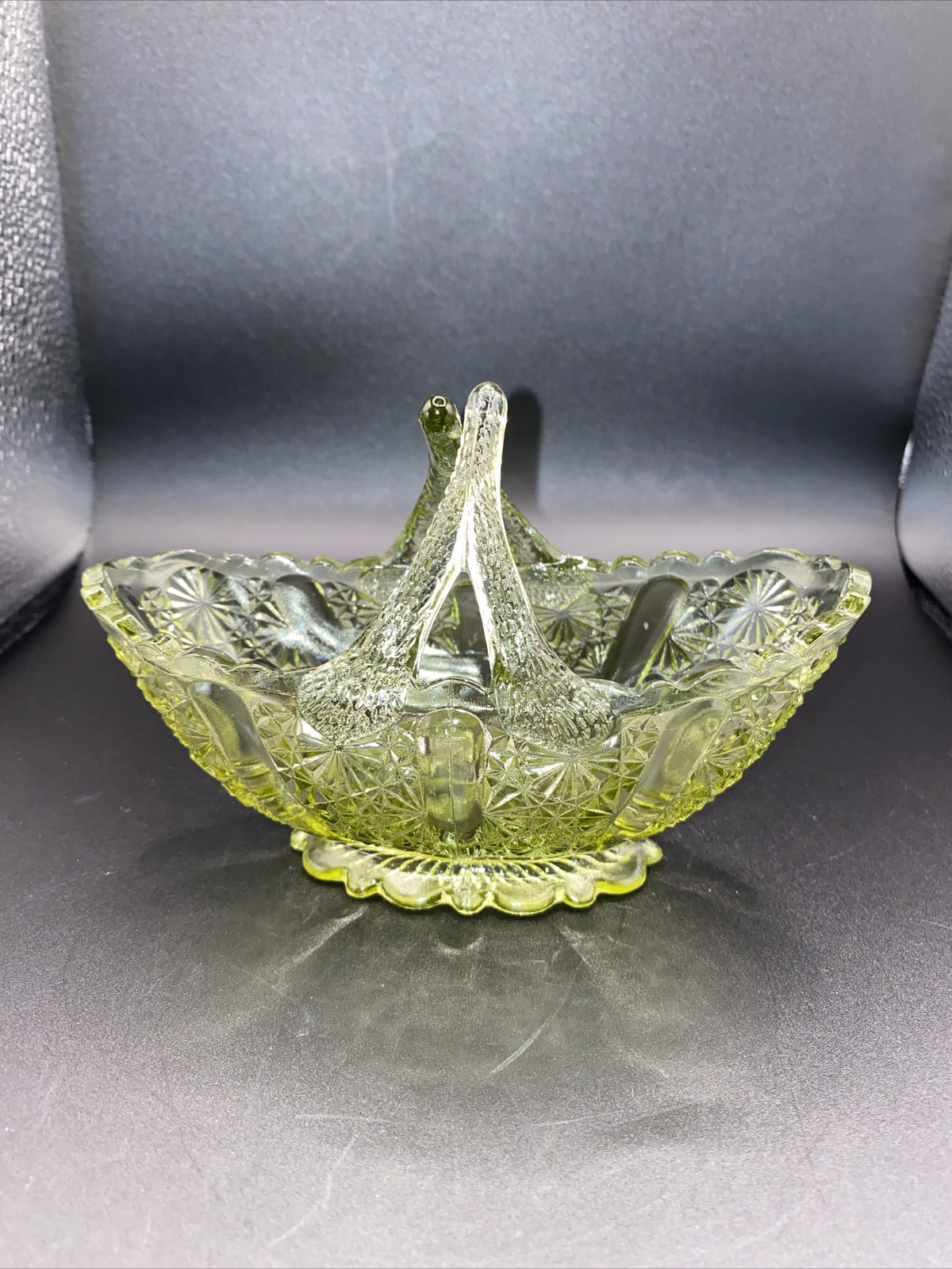 Daisy and Button Oval Glass Basket Fenton