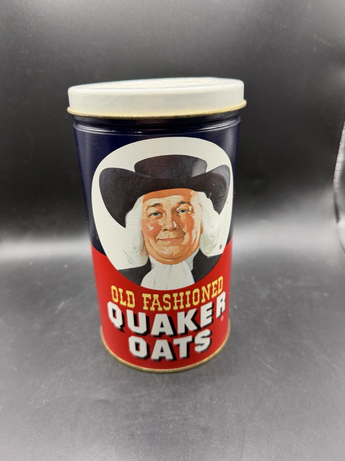 Vtg 1982 Quaker Oats Limited Edition Tin Canister Oatmeal Cookie Recipe On Tin