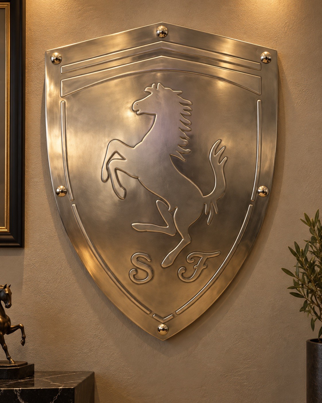 Ferrari-Inspired Cast Aluminum Relief Artwork 35x26 Handmade A. Pallarols