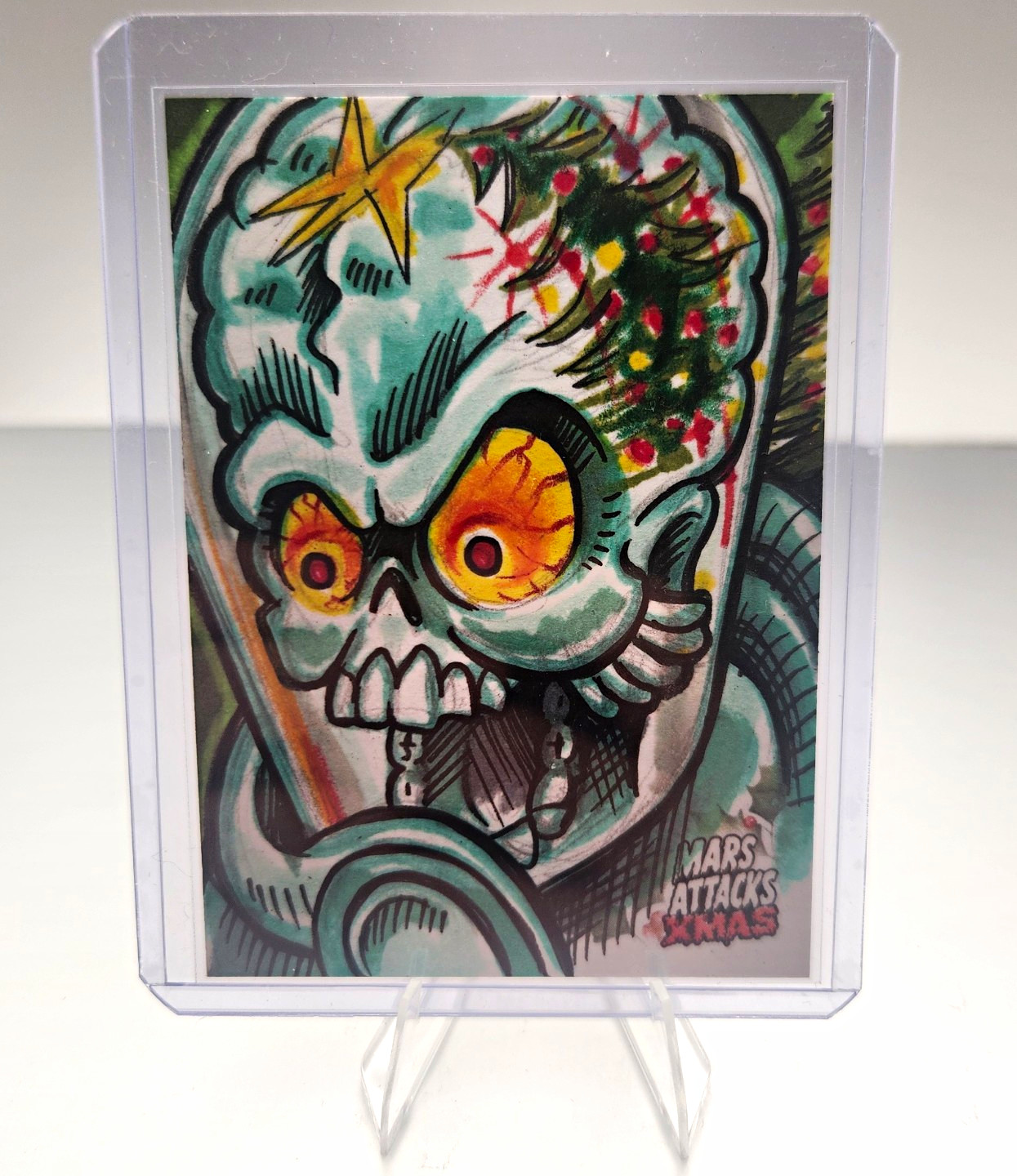 Topps 2026 Mars Attacks Xmas Sketch Card 1/1 By Artist Marion