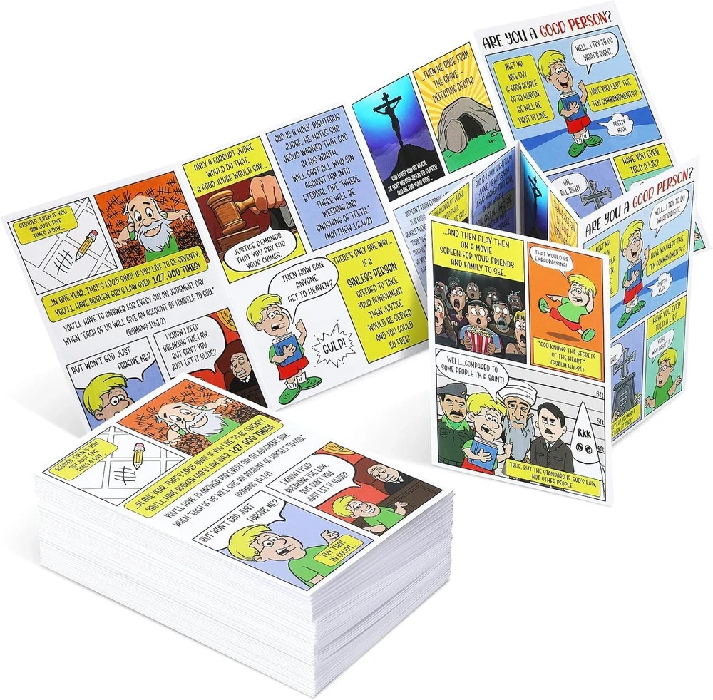 100 Pcs Gospel Tracts Christian Prayer Cards Bible Are You a Good Person