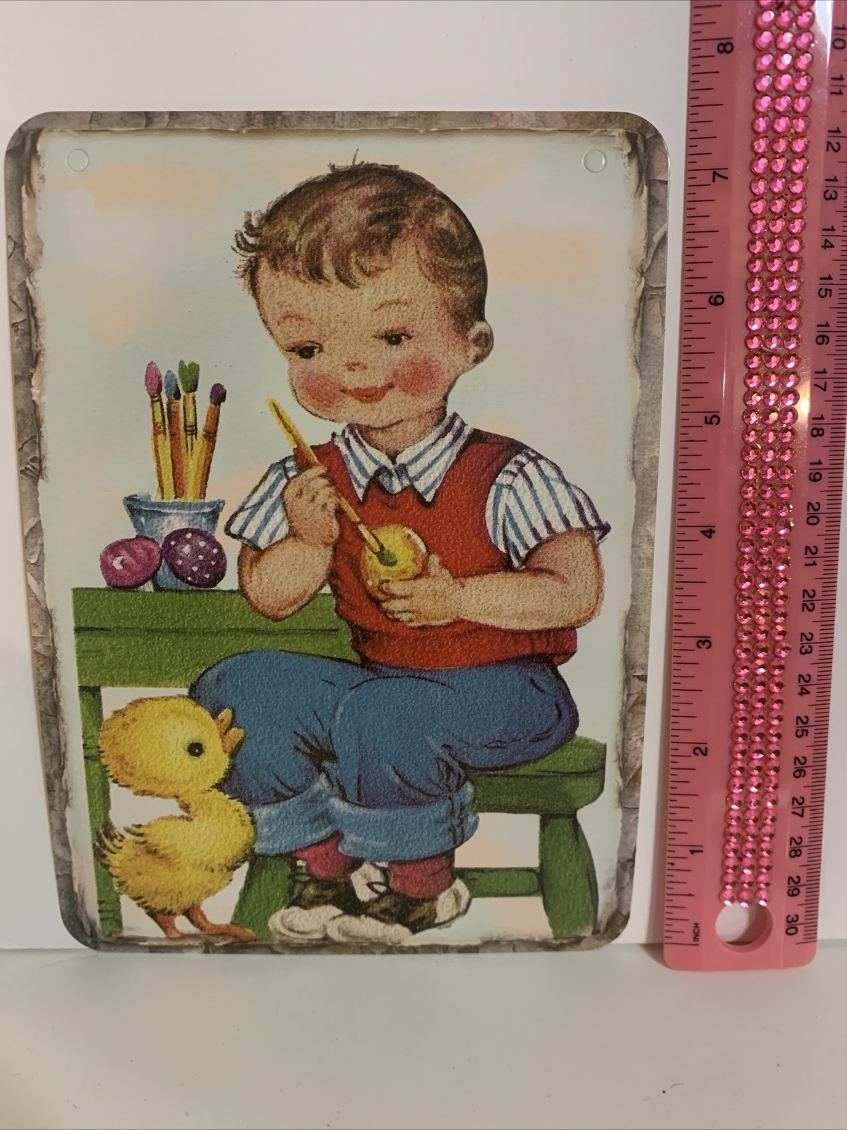 Easter Decor VINTAGE STYLE Die Cut Cardboard 5 X 7”