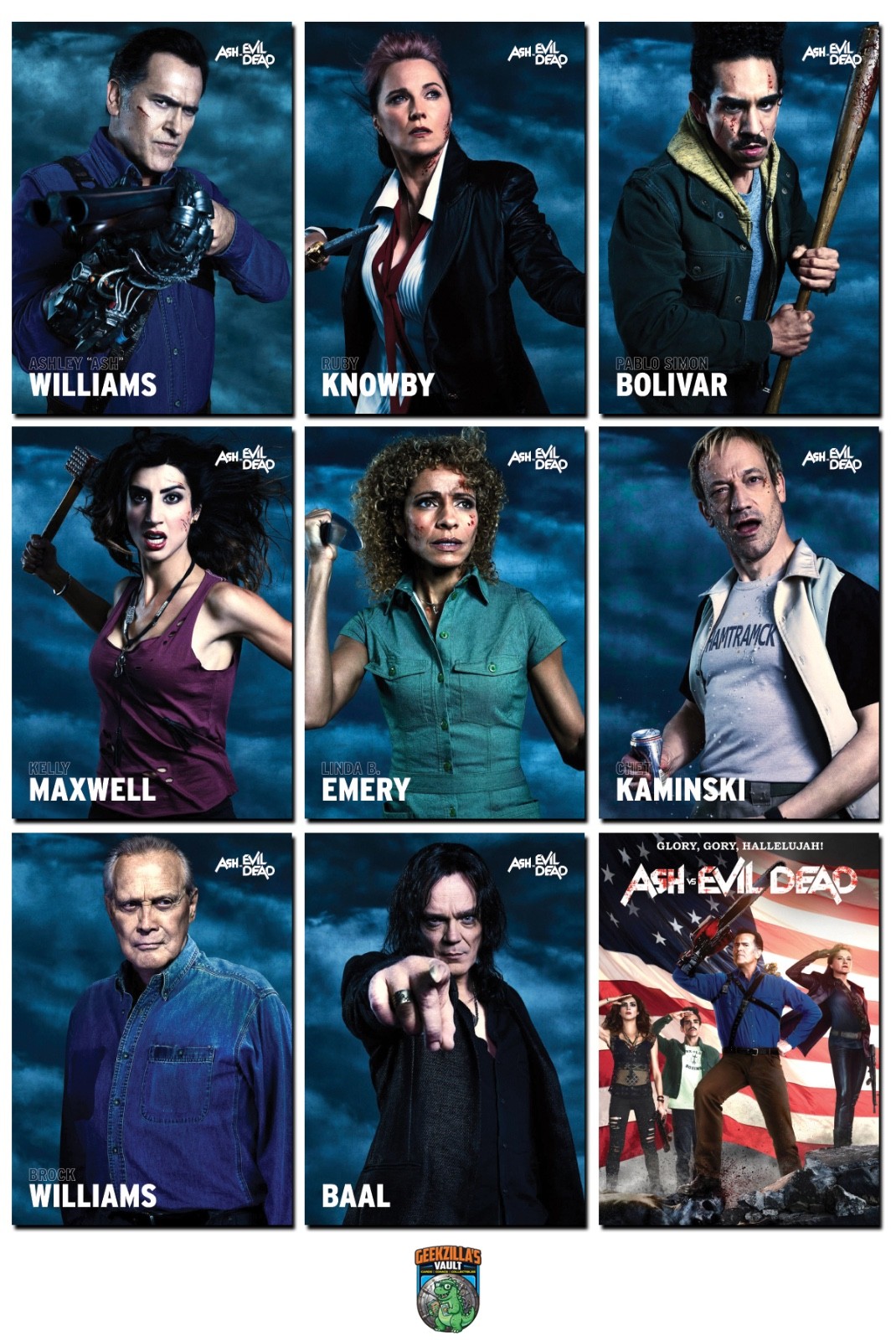 ASH Vs EVIL DEAD Season 2 - 9 Card Profiles Promo Set - Ash Pablo Ruby Kelly