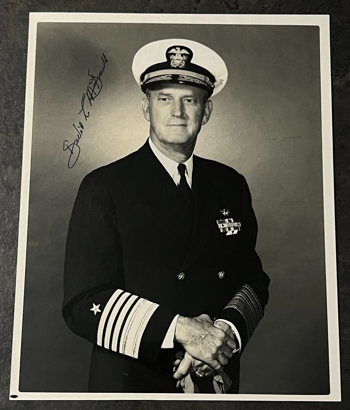Vintage Signed Photo Admiral David L. McDonald US Navy Chief of Naval Operations