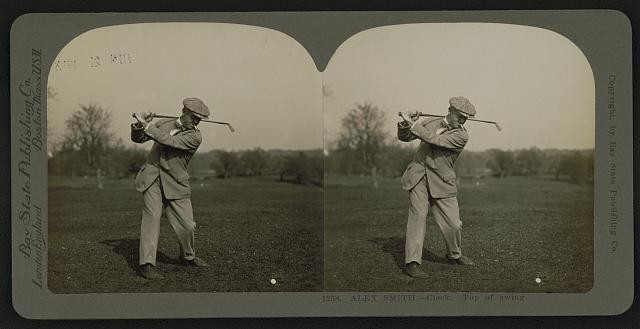 Photo:Alex Smith 1900s Golf Cleek Top of Swing Stereograph