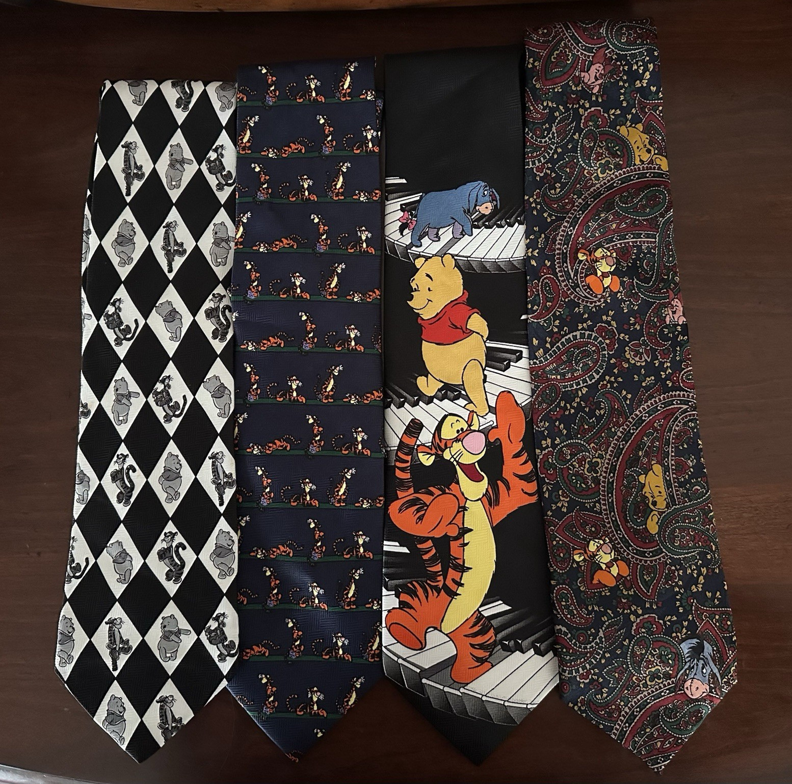 Exquisite Apparel Vintage Disney Winnie the Pooh Multicolor Neckties Lot of 4
